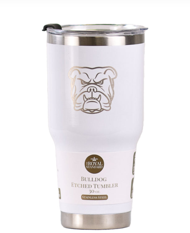 Bulldog etched tumbler