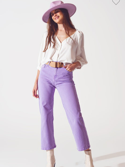 Light Purple Ankle Length Jeans
