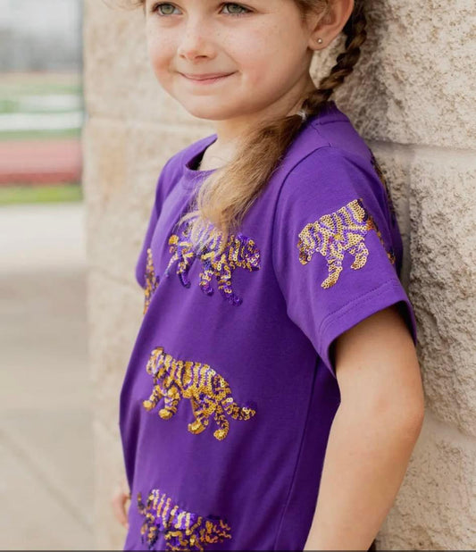 Sequin Tiger Shirt! Pre-Order! Kid and Adult Sizes!