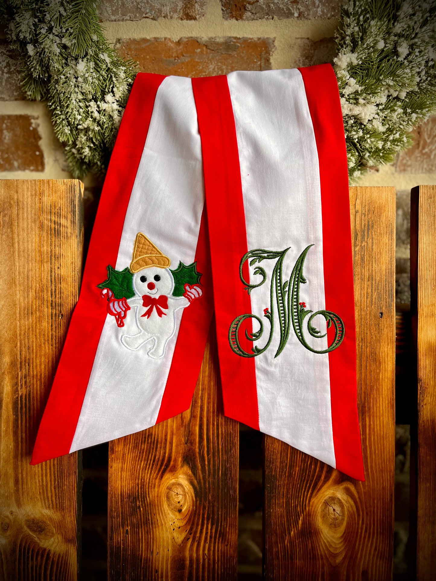 Snowman Wreath Sash