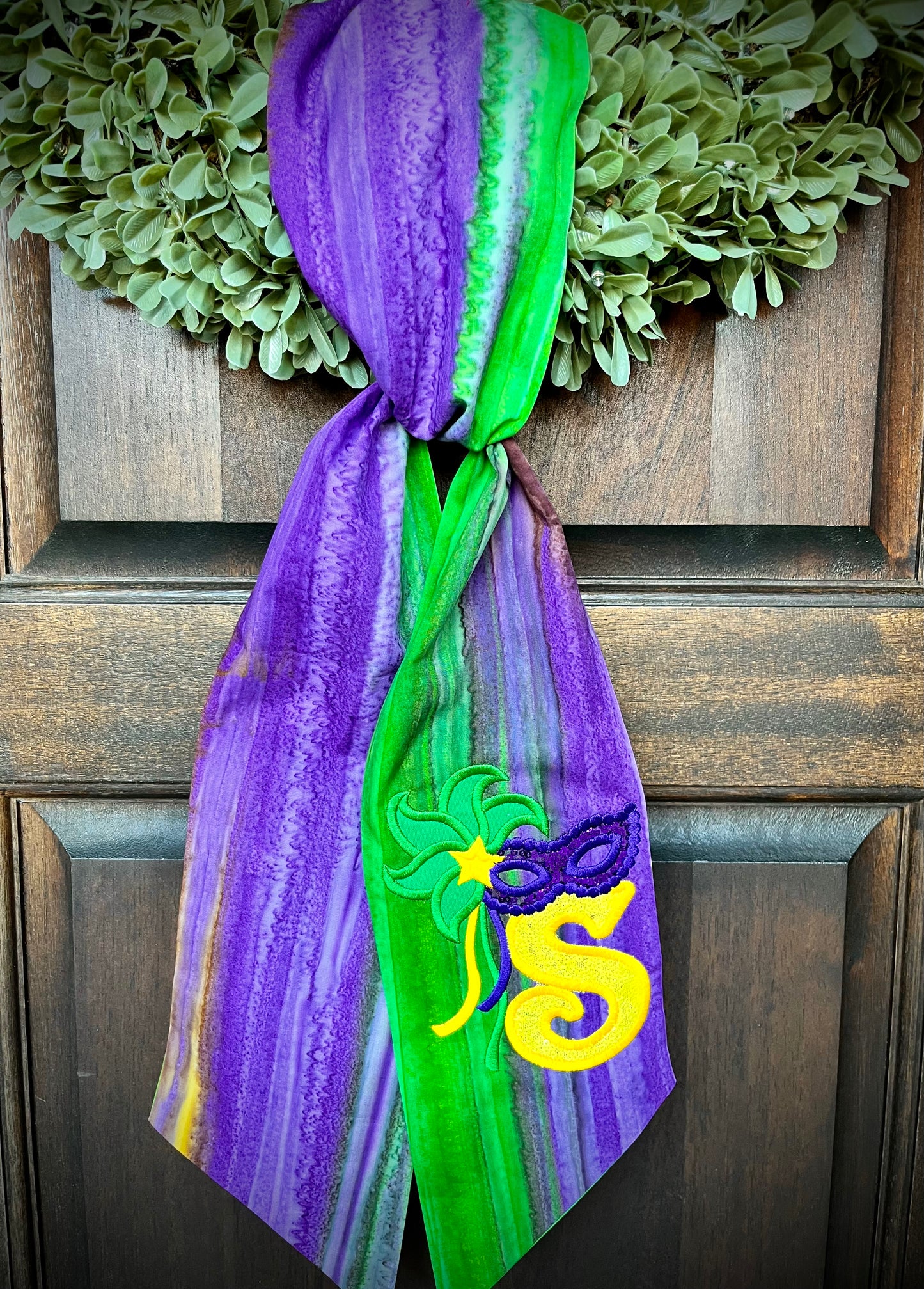 Mardi Gras Wreath Sash