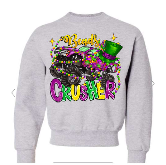 Mardi Gras Beads Crusher Boy Sweatshirt