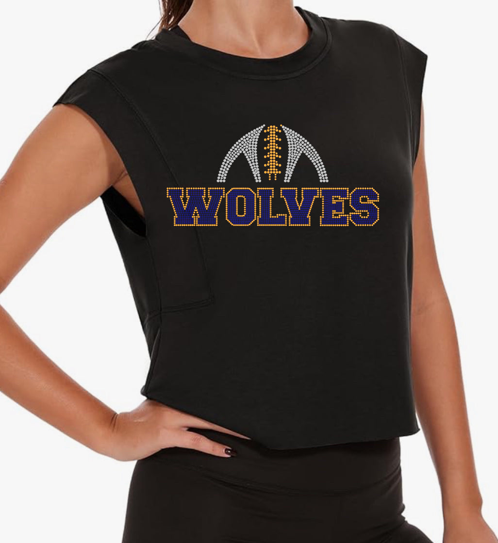 Wolves Football Rhinestone Tank