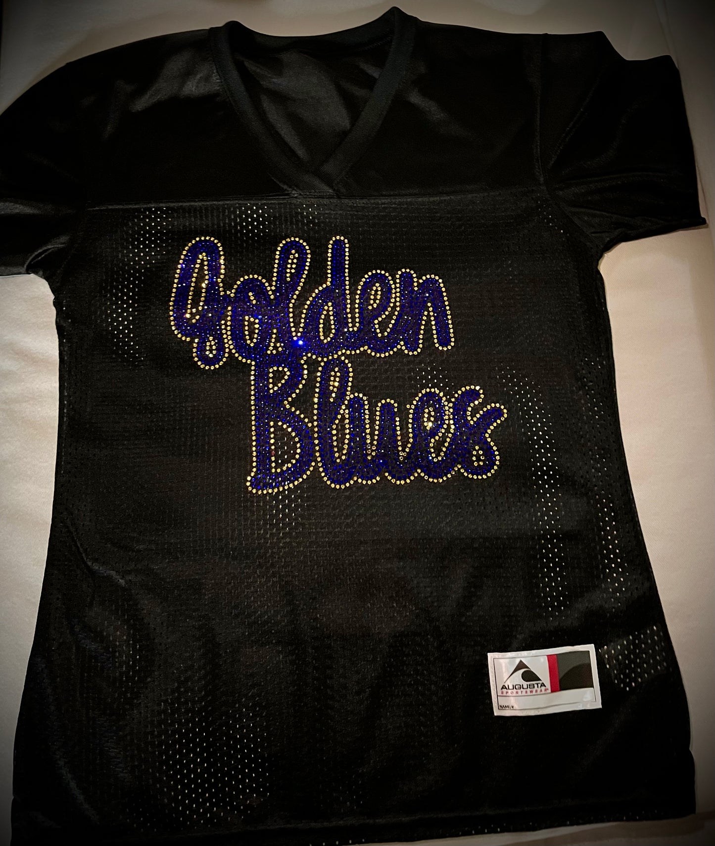 Golden Blue Rhinestone Jersey