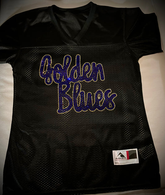 Golden Blue Rhinestone Jersey