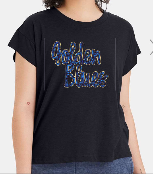 Golden Blues Rhinestone Muscle Tee