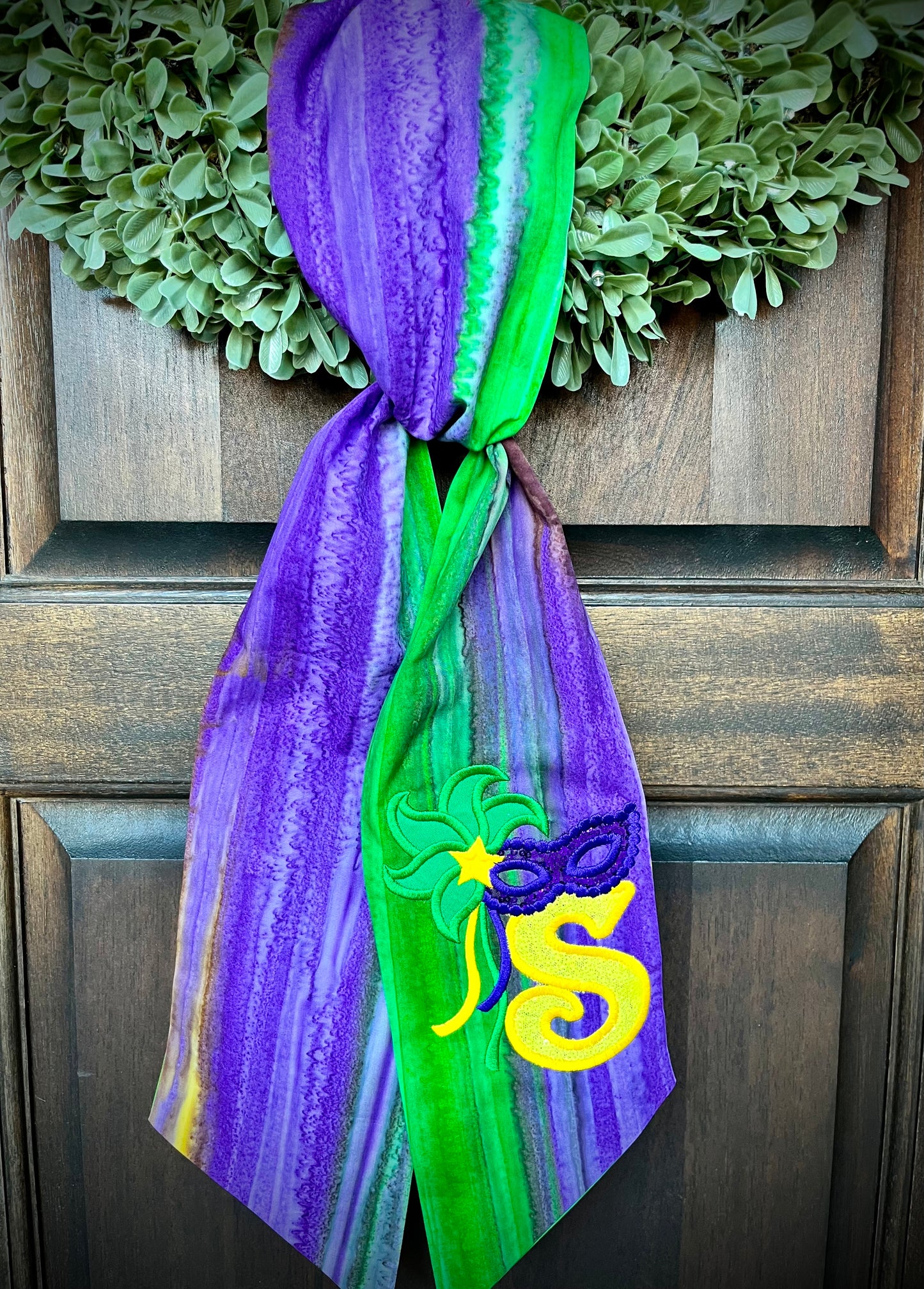 Mardi Gras Wreath Sash