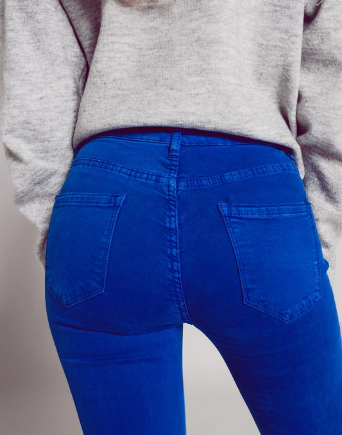 High Waisted Skinny Jeans in Electric Blue