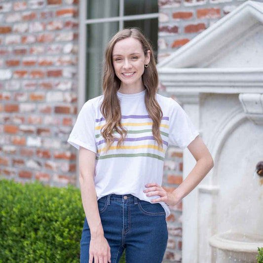 Mardi Stripe Crew Neck Short Sleeve Tee