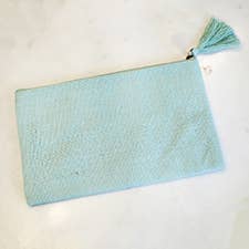 Jute Cosmetic Bag - Sky