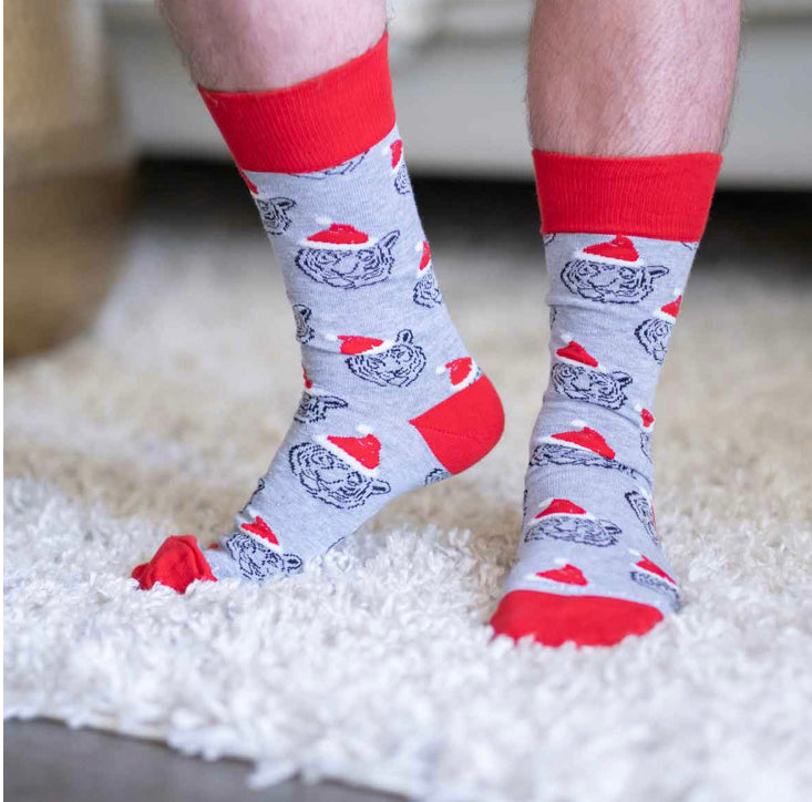 Men's Tiger Santa Socks