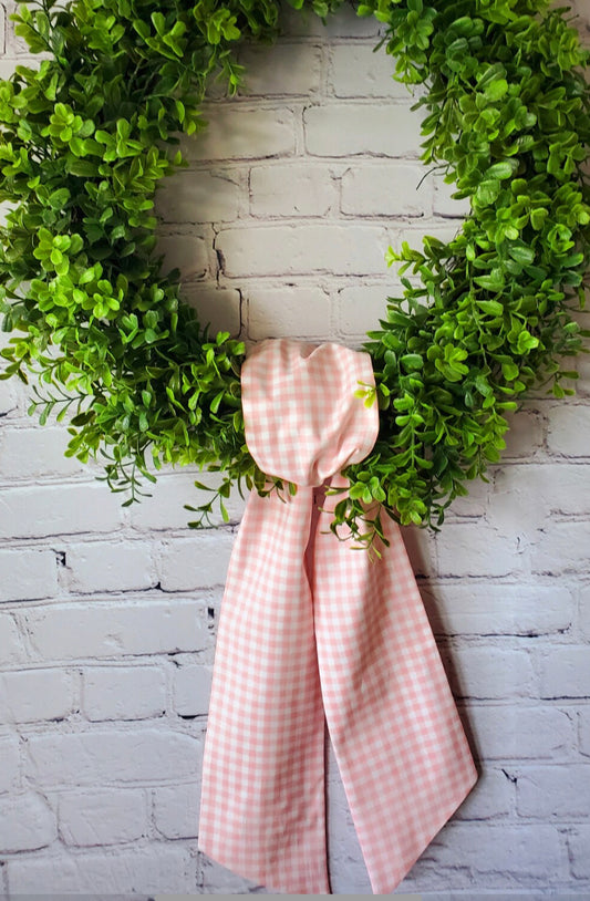 Pink Gingham Wreath Sash