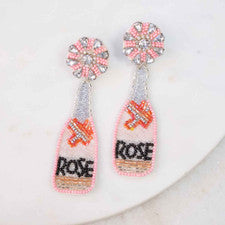 Rose' Bottle Beaded Earrings