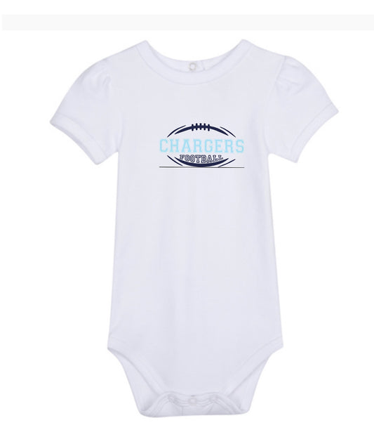 Baby Girl  Charger Football Onesie