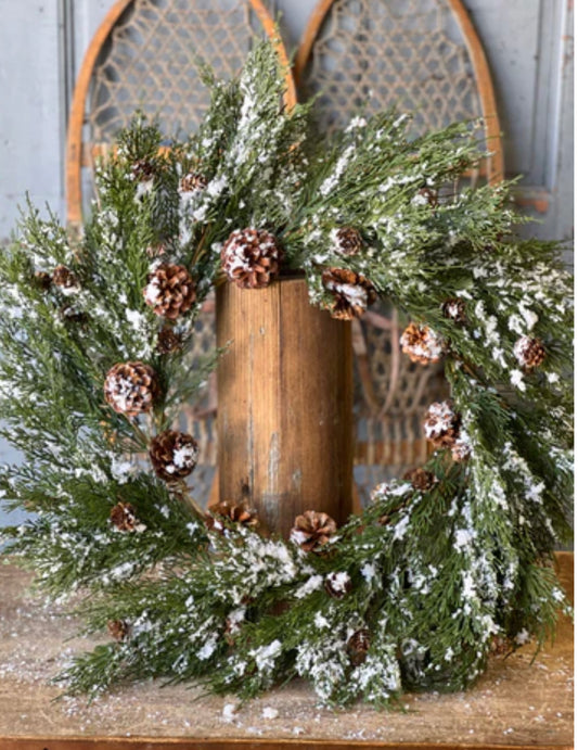 Snowy Winter's Warmth Wreath | 26"