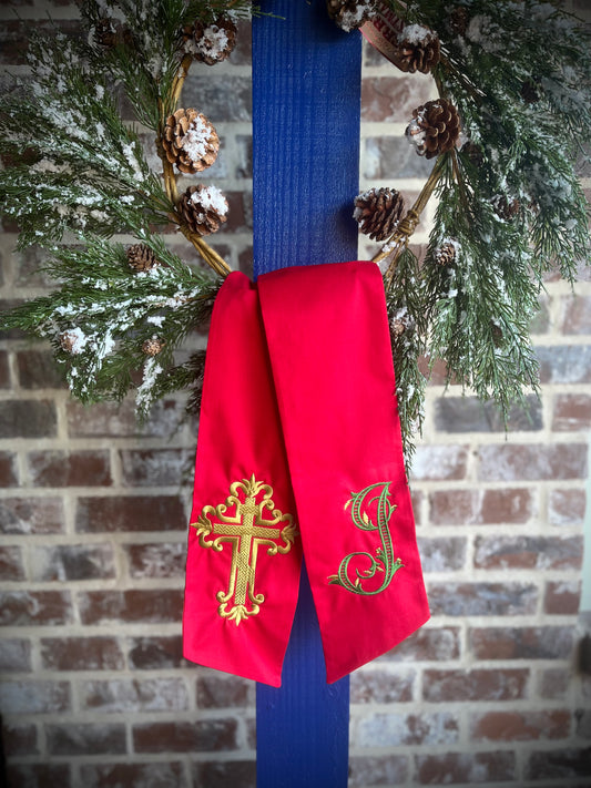 Christmas Wreath Sash