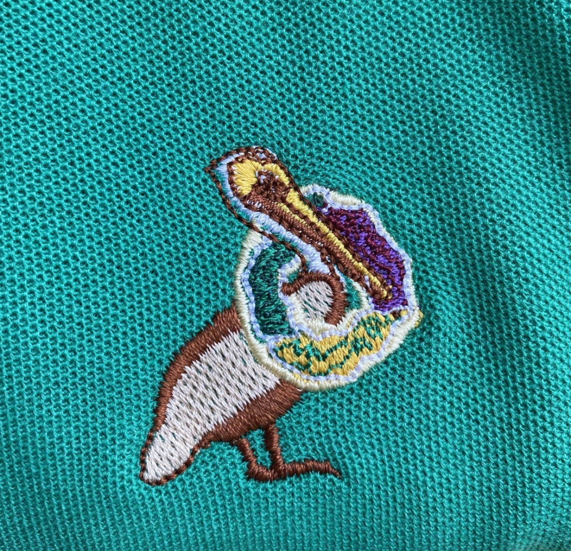 Men’s Mardi Gras Polo with Embroidered New Orleans Mardi Gras King Cake Pelican