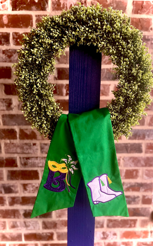 Mardi Gras Wreath Sash