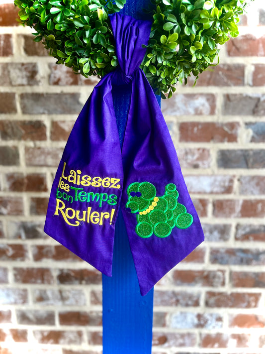 Mardi Grad Wreath Sash