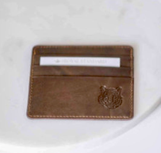 Tiger Leather Embossed Slim Wallet