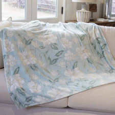Magnolia Throw Blanket in Misty Blue