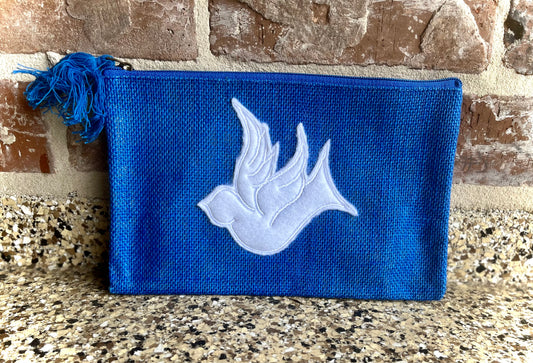 Cosmetic/Clutch Bag with Dove appliqué