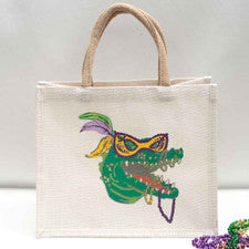 Mardi Gras Gator Gift Tote