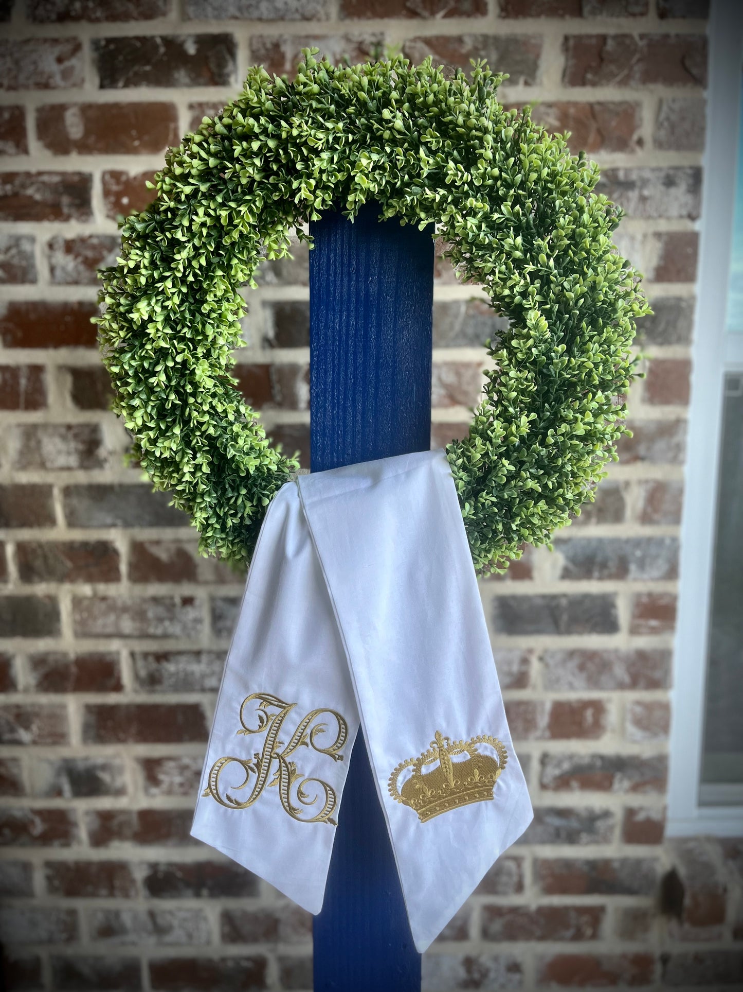 Gold Crown Wreath Sash