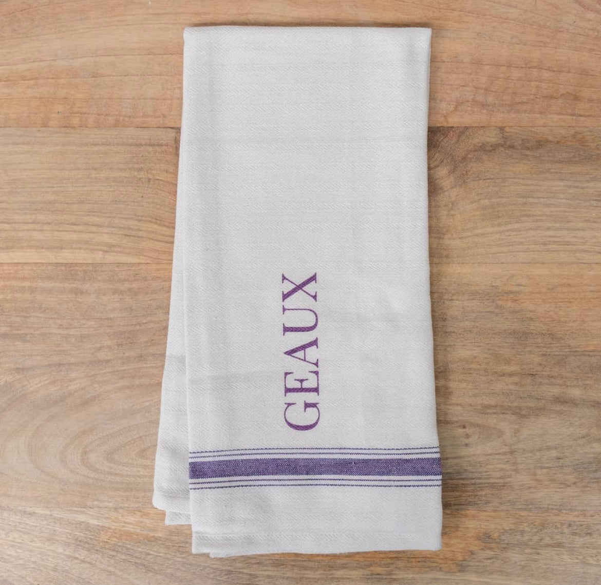 Geaux Hand Towel Cream/ Purple 20x28