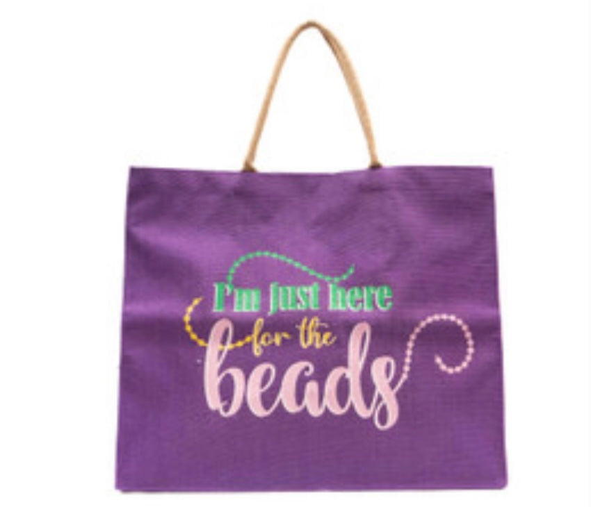 HERE FOR THE BEADS CARRYALL TOTE