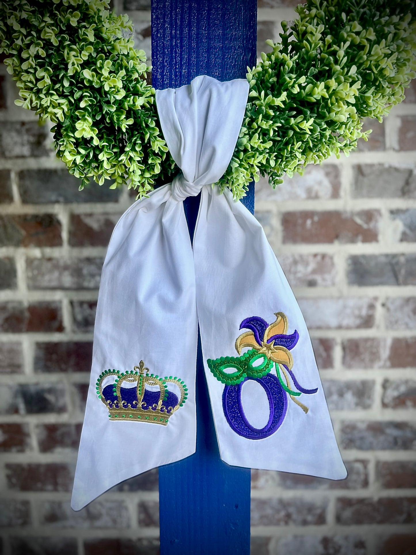 Mardi Gras Crown Wreath Sash