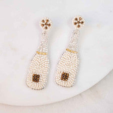 Champagne Bottle Beaded Earrings