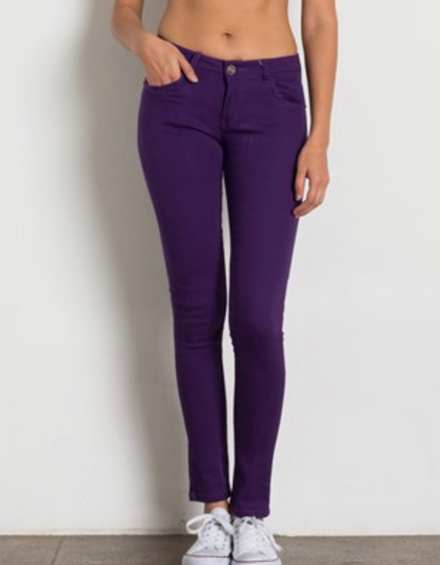 Purple 5 Pocket classic Cotton Stretch jeans