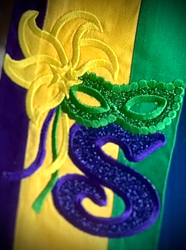 Mardi Gras Wreath Sash