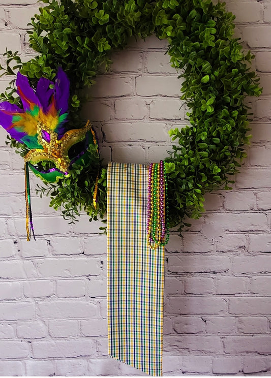 Mardi Gras Wreath Sash