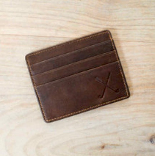 Golf Leather Embossed Slim Wallet